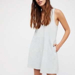 🎉NWT Free people white retro love suede dress XS
